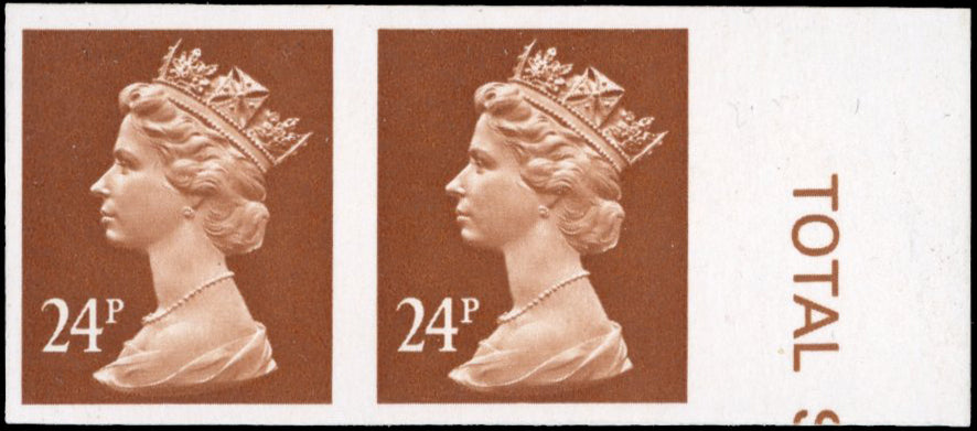 Great Britain SG X969a Unmounted Mint 1971-96 24p chestnut imperf pair