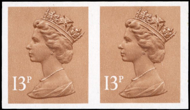 Great Britain SG X900a Unmounted Mint 1971-96 13p pale chestnut imperf pair