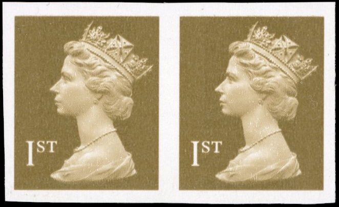 Great Britain SG 1668a Unmounted Mint 1993-2017 1st gold imperf pair