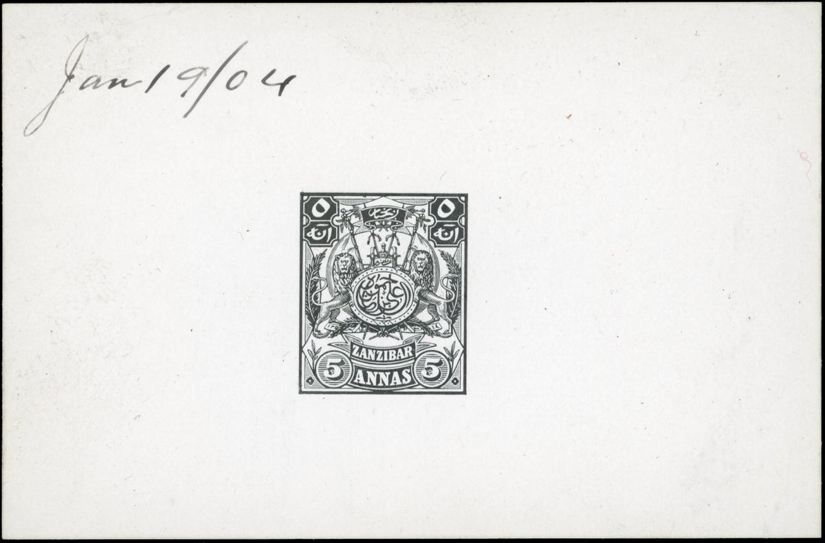Zanzibar SG 217 Die Proof 1904 5a black