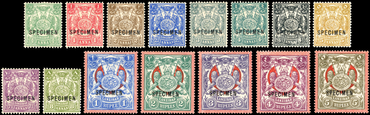 Zanzibar SG 210s/224s Specimen 1904 set of 15
