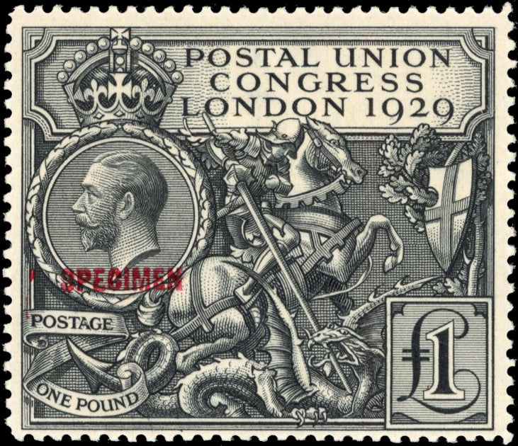Great Britain SG 438s Specimen 1929 PUC £1 black