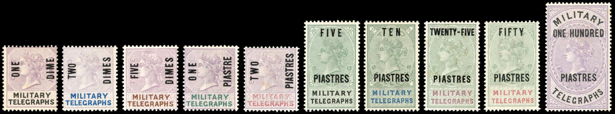 Egypt British Forces SG MT17/MT26 Mint 1887 military telegraphs set of 10