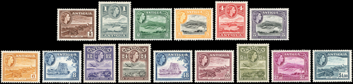 Antigua SG 120a/134 Unmounted Mint 1953-62 set of 15