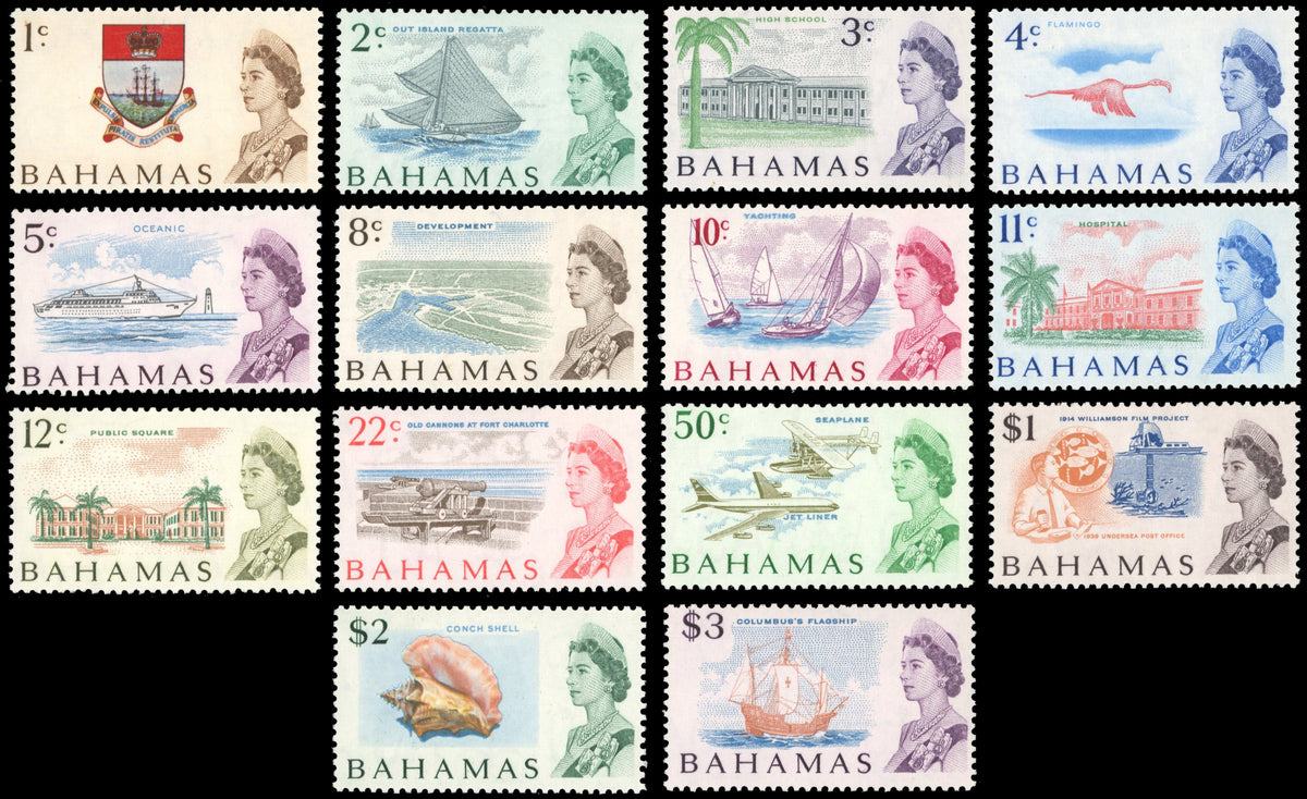 Bahamas SG 295a/309a ex 304a Unmounted Mint 1967-71 whiter paper set of 14