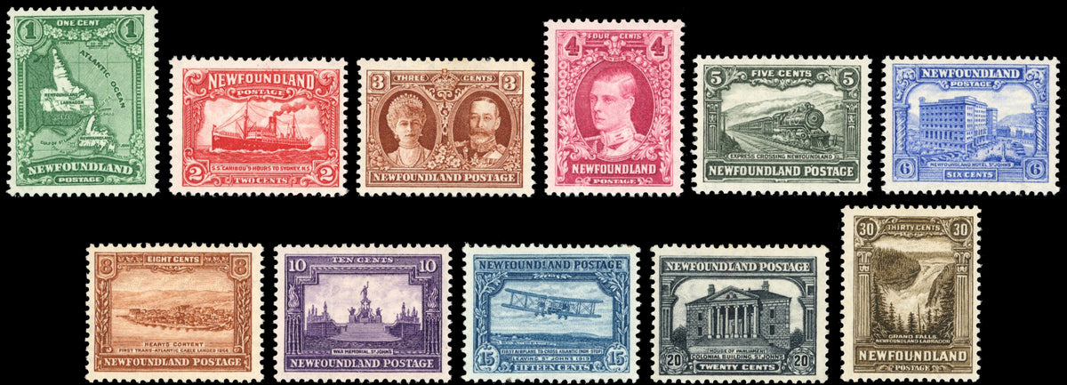 Newfoundland SG 198/208 Mint 1931 Publicity set of 11 watermark Coat of Arms