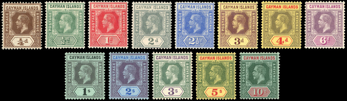 Cayman Islands SG 40/52b Mint 1912-20 set of 13 watermark MCA