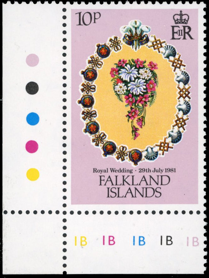 Falkland Islands SG 402w 1981 10p Royal Wedding wmk inverted unmounted mint