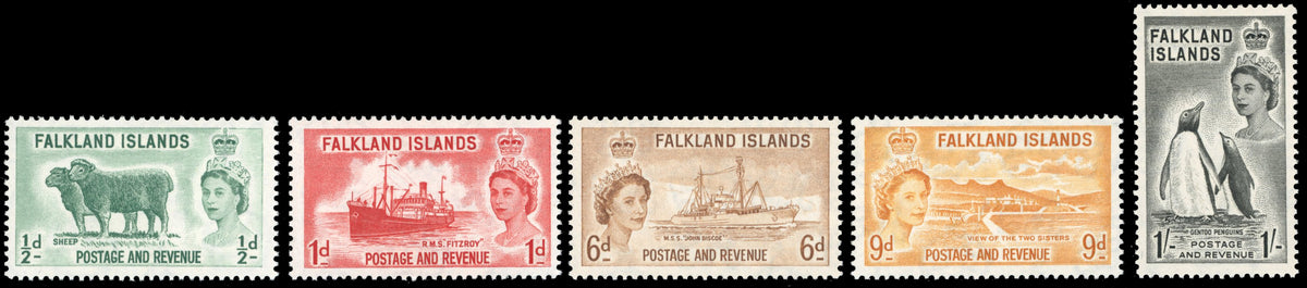 Falkland Islands SG 187/192 Unmounted Mint 1955-57 QEII set of 5