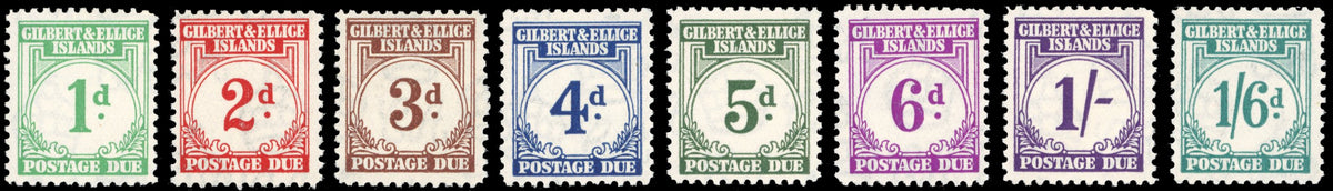 Gilbert and Ellice Islands SG D1/D8 Unmounted Mint 1940 postage due set of 8