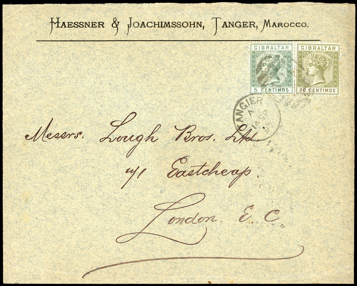 Morocco Agencies SG Z141, Z143 1897 cover from Tangier to London