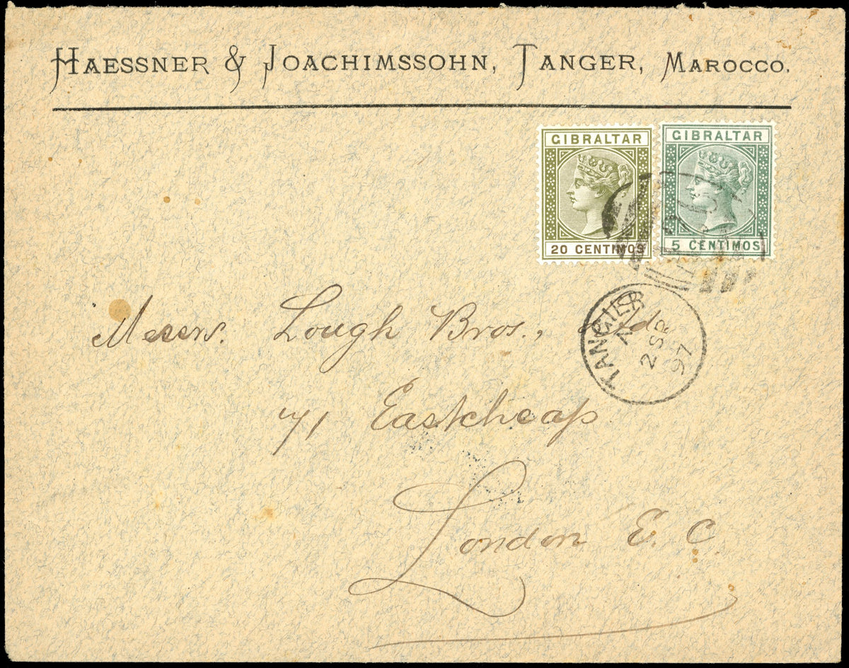 Morocco Agencies SG Z141, Z143 1897 cover from Tangier to London