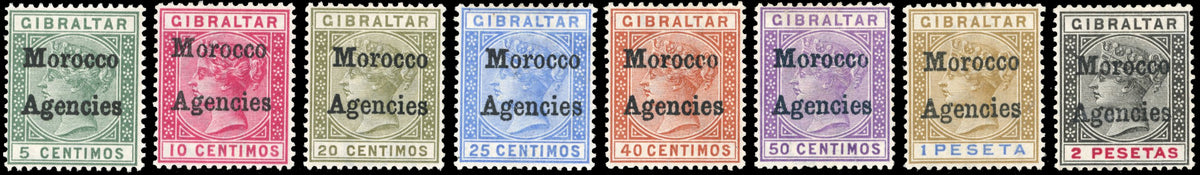 Morocco Agencies SG 1/8 Mint 1898-1900 local overprint set of 8