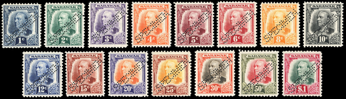 Sarawak SG 91s/105s Specimen 1932 set of 15