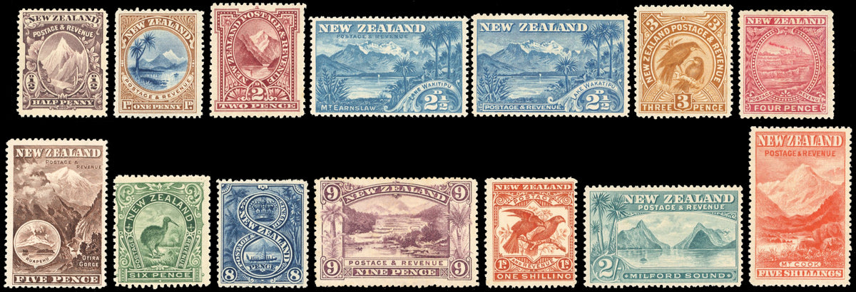 New Zealand SG 246/59 Mint 1898 Pictorial set of 13 to 5s