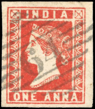 INDIA 1854 SG15 Used 1a red die III type 5 '64' numeral of Delhi