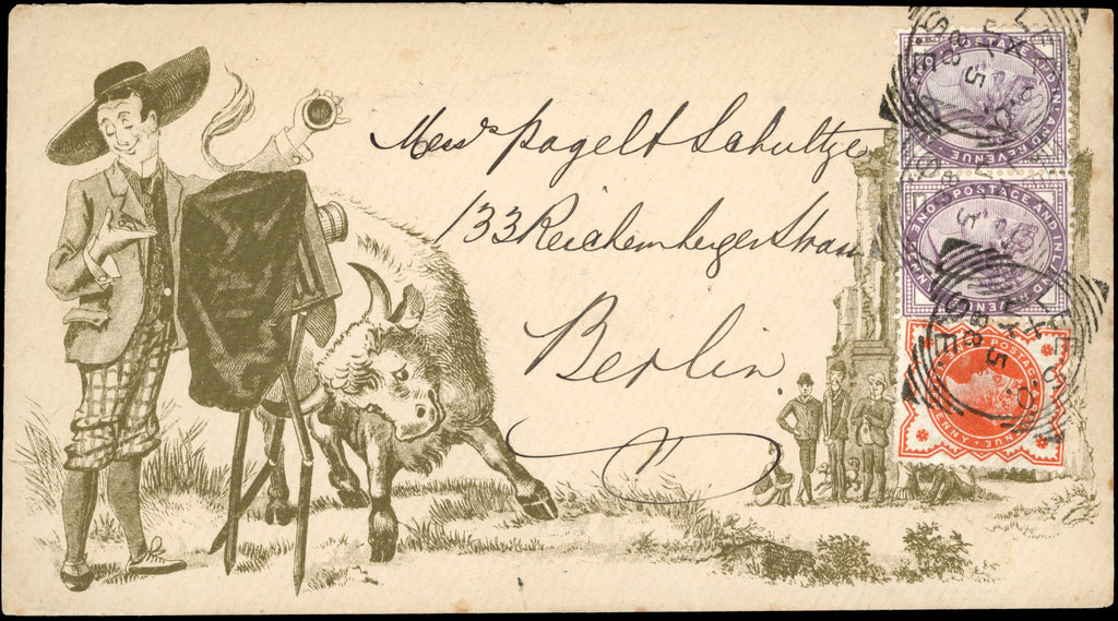 Great Britain SG 172/197 Cover 1888 Poultons advertising envelope to Berlin