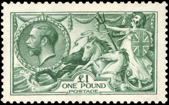 Great Britain SG 404 Unmounted Mint 1913 £1 dull blue-green Waterlow printing