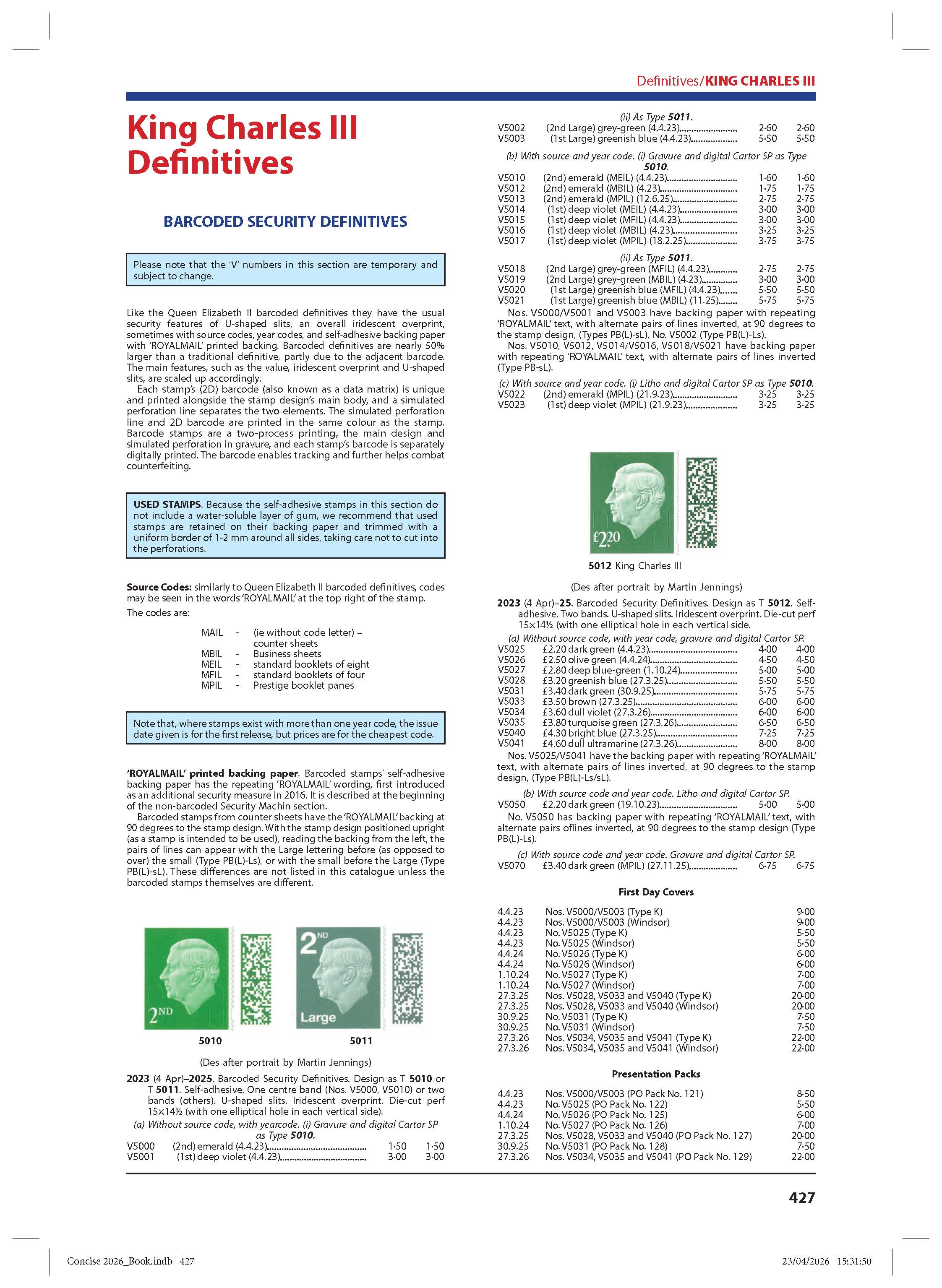 2026 Great Britain Concise Stamp Catalogue